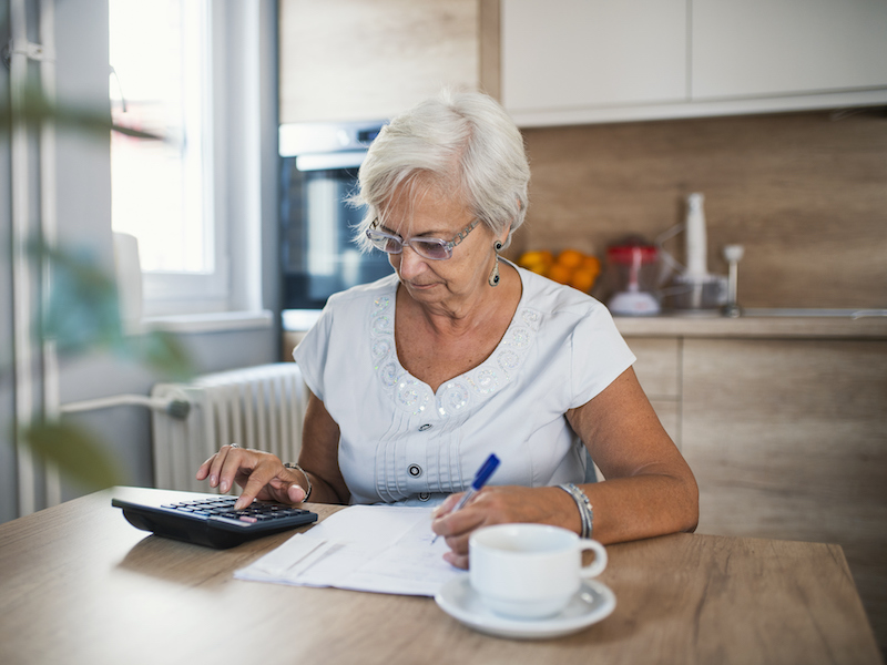 Older woman reviewing finances
